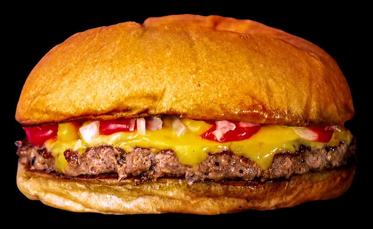 Royal, de la familia Clásicas de Hoppiness Club: Cebolla brunoise, ketchup y mostaza. Precisa.